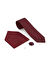 Bordo 3'lü Kravat Mendil Set