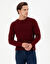 Erkek Slim Fit Bisiklet Yaka Bordo Kazak