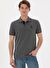 Erkek Slim Fit Polo Yaka Antrasit Melanj Basic Tişört
