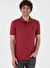 Erkek Slim Fit Polo Yaka Vişne Basic Tişört