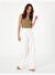 Beyaz Yüksek Bel Loose Fit Pantolon