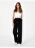 Siyah Loose Fit Kanvas Pantolon