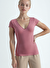 Pembe V Yaka Kısa Kollu Kadın T-Shirt VALLI V-NECK