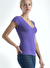 Lila V Yaka Kısa Kollu Kadın T-Shirt VALLI V-NECK