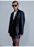 Boxy Deri Blazer Siyah