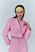 Kruvaze Crop Blazer Ceket Pembe