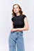 Taş Aksesuarlı Fitilli Crop Bluz Siyah
