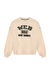 Kolu Fermuarlı Yazı Baskılı Sweatshirt Bej