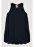 Halter Yaka Mini Balon Elbise Lacivert