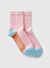 Unisex Pembe Mix  Logo Detaylı Desenli Soket Çorap