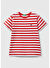 Erkek Çocuk Kırmızı Çizgili Önü Logo İşlemeli T-Shirt