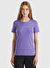 Kadın Mor %100 Koton Benetton Yazılı Basic T-Shirt