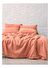 Washed Linen Keten Çift Kişilik Nevresim Şeftali Rengi 200x220