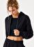 Aura Fermuarlı Crop Hoodie Siyah