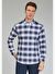 Bisse Modern Fit Paşa Yaka Ekose Lacivert Erkek Gömlek GMEKS12300300_D39