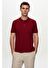 Ds Damat Regular Fit Bordo Pike Dokulu %100 Pamuk Kıvrılmaz Polo Yaka Nakışlı T-Shirt