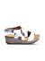 Bueno Shoes Beyaz Deri Kadın Dolgu Topuklu Sandalet 01wl3306