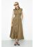 Volanlı Midi Boy Gömlek Elbise