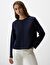 Lacivert Bisiklet Yaka Kısa Basic Sweatshirt