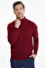 Bordo Regular Fit Düz Yarım Balıkçı Yaka Triko Kazak