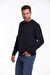 Lacivert Regular Fit Bisiklet Yaka 100% Pamuklu Triko Kazak