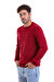 Bordo Regular Fit Bisiklet Yaka 100% Pamuklu Triko Kazak