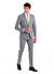 Gri Slim Fit Kareli Mono Yaka Casual Takım Elbise