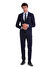 Lacivert Slim Fit Düz Mono Yaka Klasik Takım Elbise