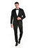 Siyah Slim Fit Desenli Çıkma Sivri Yaka Klasik Damatlık
