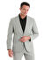 Gri Slim Fit Desenli Mono Yaka Klasik Takım Elbise