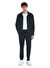 Lacivert Slim Fit Düz Mono Yaka Pamuklu Overshirt Takım