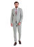 Bej Slim Fit Çizgili Sivri Yaka Klasik Takım Elbise