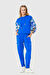 Pencere Detaylı Balon Kollu Rahat Kesim Sweatshirt ve Beli Lastikli Cepli Saks Eşofman Takımı
