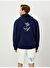 Lacivert Oversize Pamuklu Sweatmont