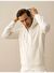 Beyaz Slim Fit Pamuklu Sweatmont