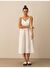 Beyaz Oversize Keten Elbise