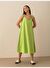 Yeşil Oversize Keten Elbise