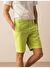 Yeşil Regular Fit Keten Şort