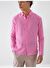 Pembe Regular Fit Keten Gömlek