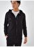 Siyah Slim Fit Pamuklu Sweatmont