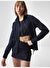 Lacivert Oversize Pamuklu Sweatmont