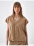Camel Oversize Pamuklu Bluz
