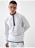 Beyaz Slim Fit Pamuklu Sweatshirt