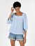 Regular Fit Kareli Mavi Kadın Uzun Kol Gömlek Cl1058736