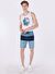 Slim Fit Baskılı Erkek Mavi Deniz Şortu Cl1064121