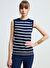 Gusto Çizgili Merserize Triko Atlet - Lacivert