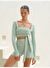 Dhyana Uzun Kol Crop-Straplez Mint Takım