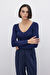 V Yaka Crop Triko - LACİVERT