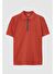 Twn Slim Fit Kiremit Pike Dokulu Yarım Fermuarlı Polo Yaka T-Shirt