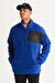 Erkek Saks Oversize Bol Kesim Bato Yaka Cep Detaylı Fermuarlı Soğuk Geçirmez Polar Sweatshirt